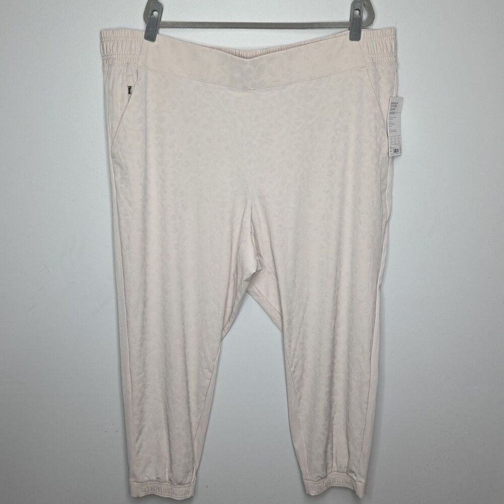 NWT Athleta Women's 2XL Brooklyn Textured Ankle Pants Size 24 Beige 981251 NEW